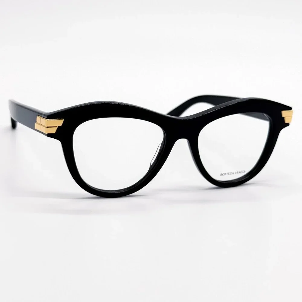 NEW BOTTEGA VENETA EYEGLASSES BV1105O 001 CAT EYE BLACK WOMEN EYEWEAR